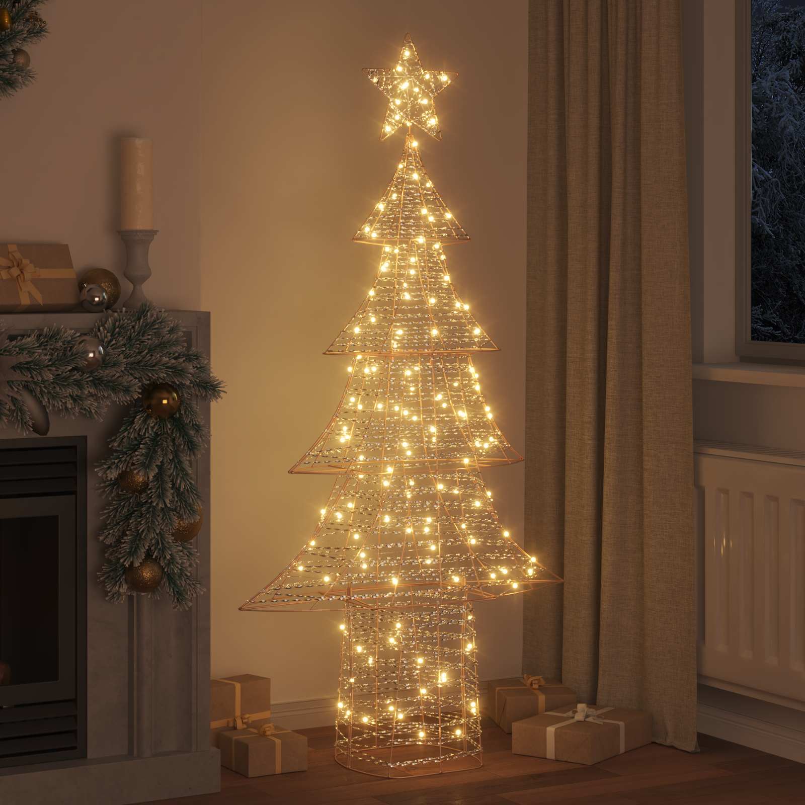 VidaXL Albero di Natale con 240 LED bianco caldo cappello da 181 cm