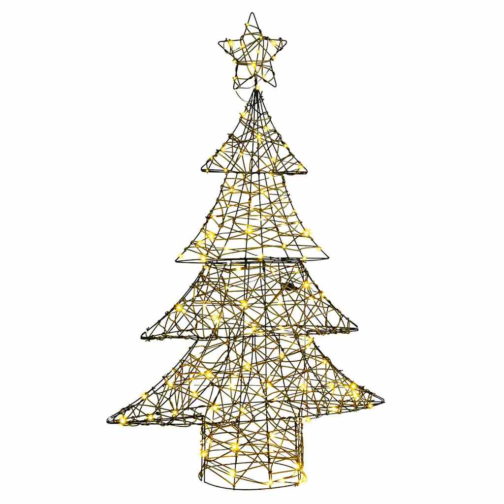 VidaXL Albero di Natale con 120 LED bianco caldo in rattan da 150 cm