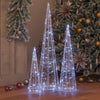 Vidaxl kerstboom met 90 led 3 pcs koudwit 20 x 20 x 80 cm acryl