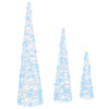 Vidaxl kerstboom met 90 led 3 pcs koudwit 20 x 20 x 80 cm acryl
