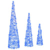 Vidaxl kerstboom met 90 led 3 pcs blauw 20 x 20 x 80 cm acryl