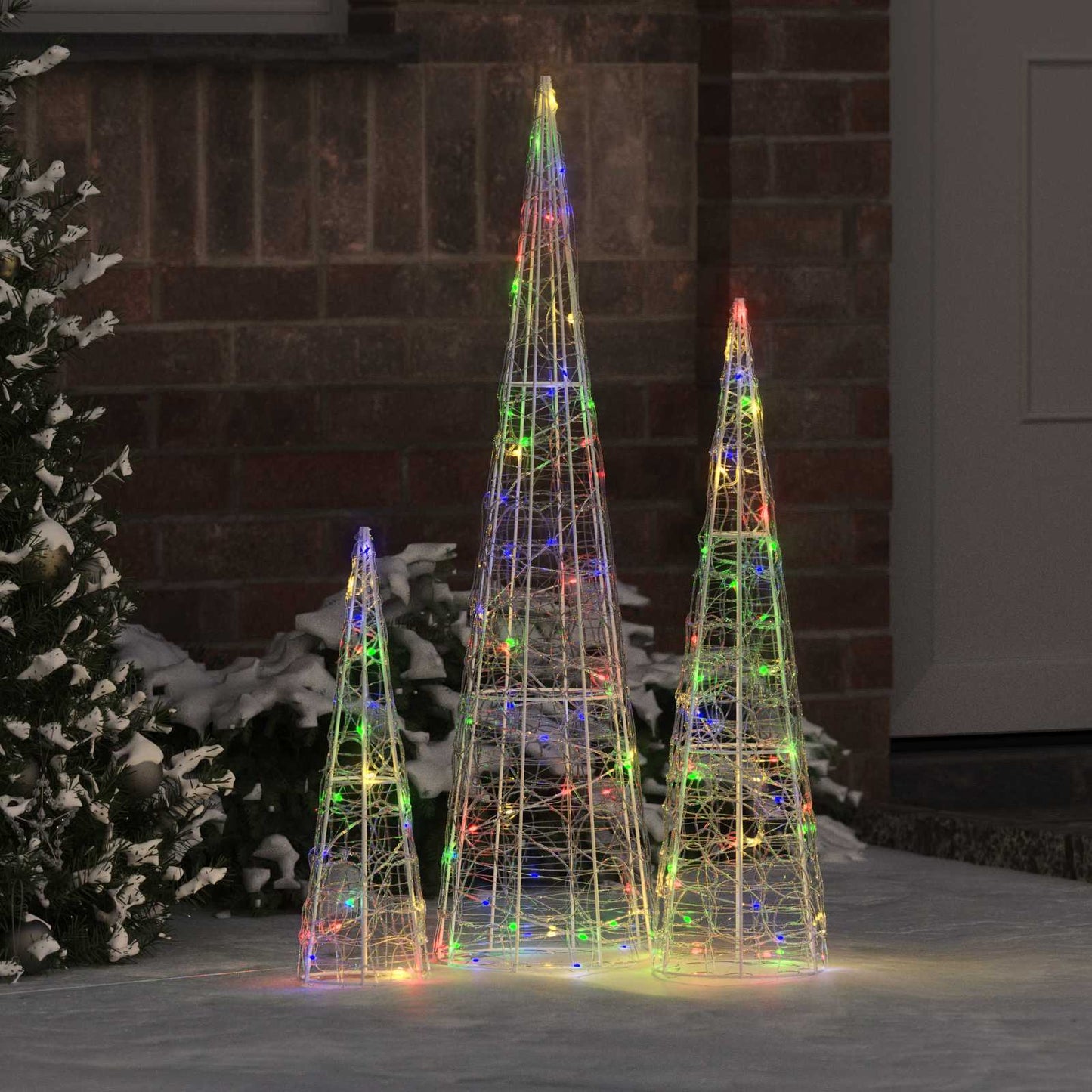 Vidaxx Árbol de Navidad con 90 LED 3 piezas multicolor 20 x 20 x 80 cm acrílico