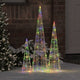 Vidaxl kerstboom met 90 led 3 pcs multikleur 20 x 20 x 80 cm acryl