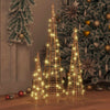 VidaXL Albero di Natale con 90 LED 3 pz bianco caldo tappo 20 x 20 x 80 cm