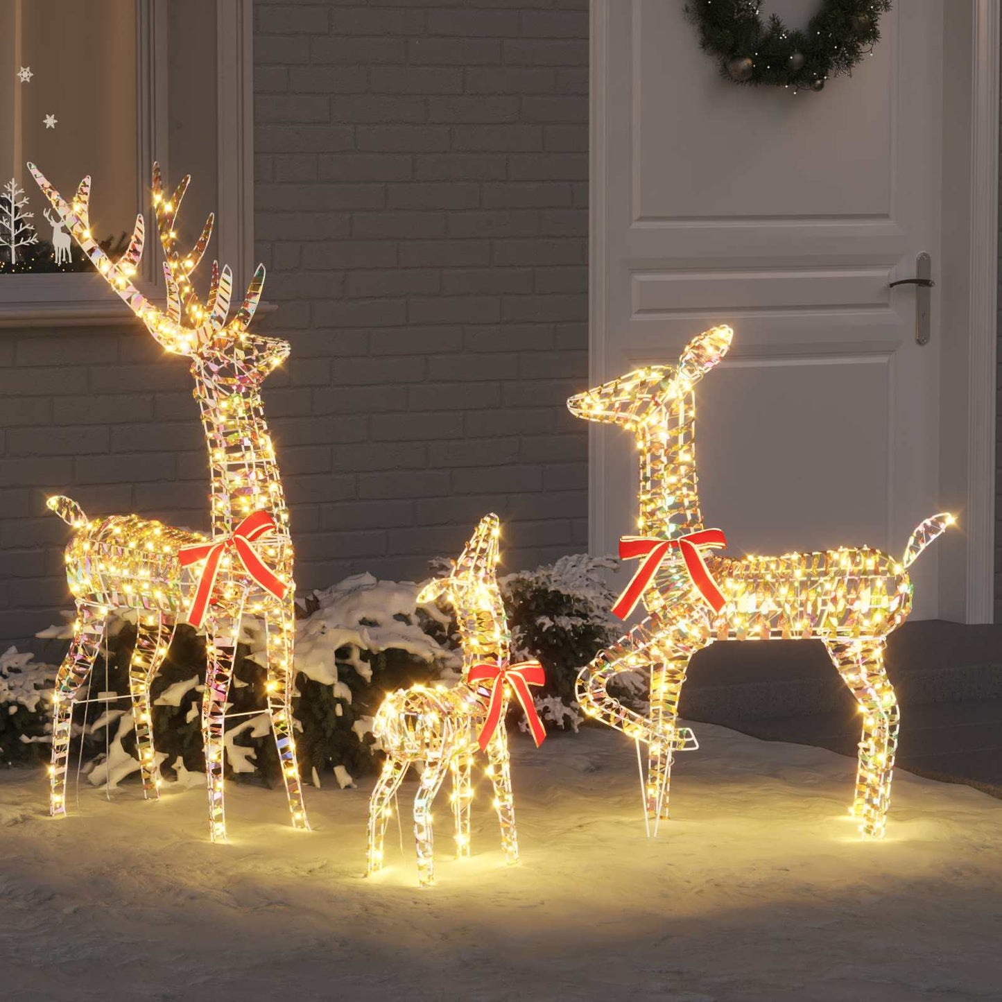 Vidaxl rendier familie met 300 led 3 pcs warmwit 67 x 26 x 127 cm pet
