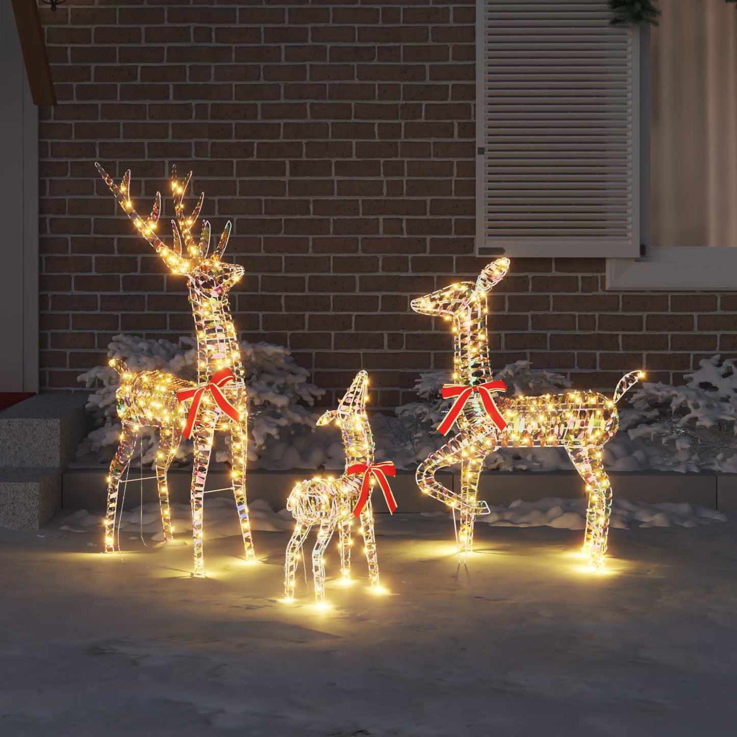 Vidaxl rendier familie met 300 led 3 pcs warmwit 67 x 26 x 127 cm pet