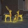Vidaxx familia de renos con 300 LED 3 piezas blanco cálido 68 x 26 x 127 cm tela