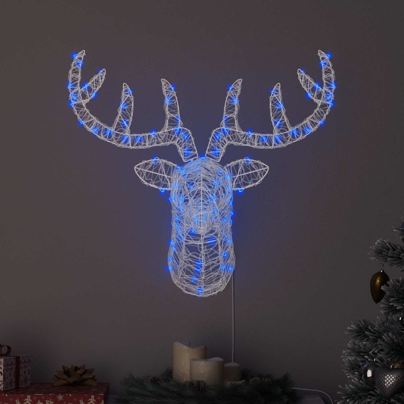 Vidaxl hertenkop met 140 led blauw 68 x 36,5 x 62,5 cm acryl