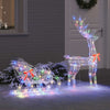Vidaxl rendier trek slede met 200 led kleurrijk 70 x 26 x 129 cm acryl