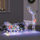 Vidaxl rendier trek slede met 200 led kleurrijk 70 x 26 x 129 cm acryl