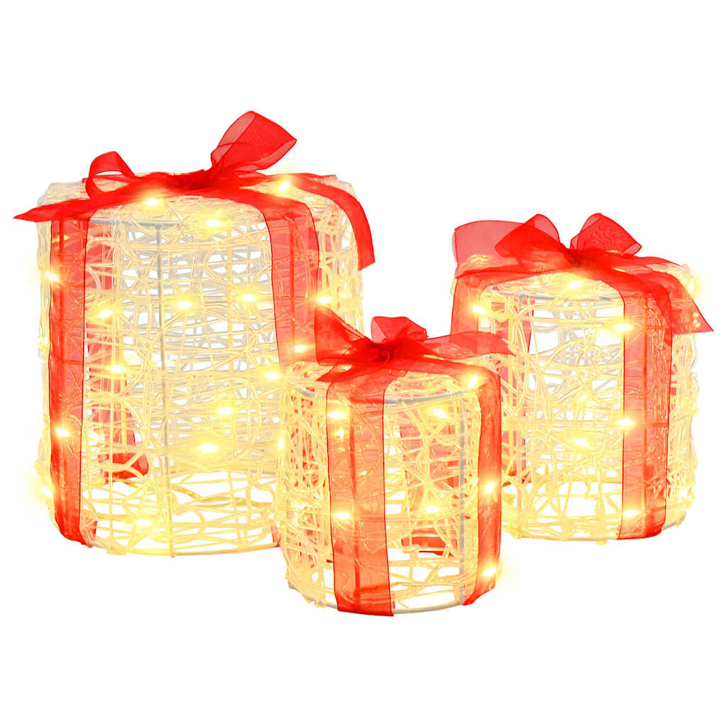 Decorazione Vidaxx per confezione regalo 3 pezzi in acrilico bianco caldo 20 x 20 x 21 cm