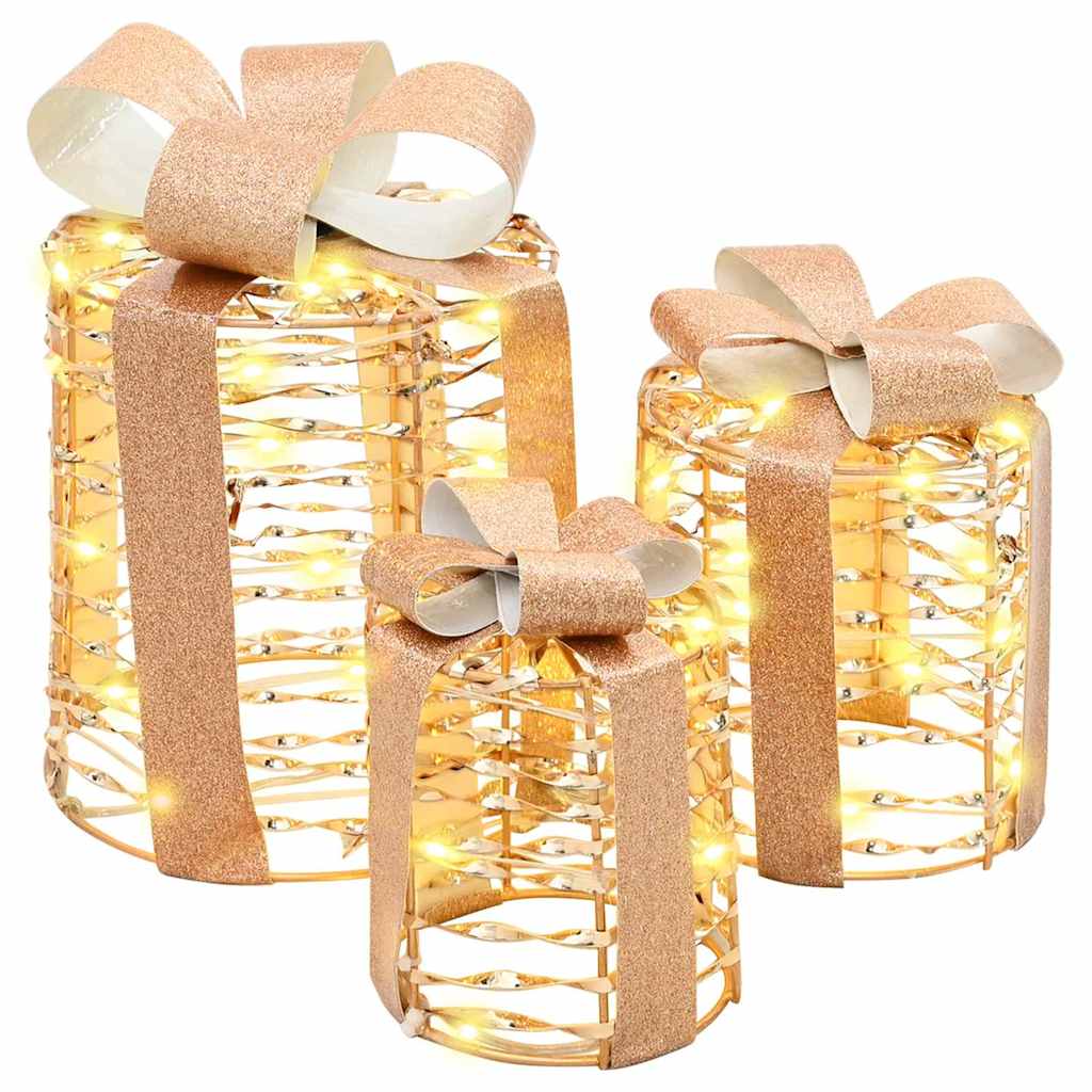 Confezione regalo Vidaxxl decorazione 3 pezzi bianco caldo 20 x 20 x 20 cm animale domestico