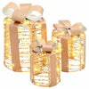 Vidaxl cadeau doos decoratie 3 pcs warmwit 20 x 20 x 20 cm pet