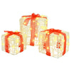 Vidaxxl caja de regalo con 60 LED 3 piezas blanco cálido 20 x 20 x 20 cm acrílico