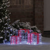 Vidaxxl caja regalo con 60 LED 3 piezas blanco frío 20 x 20 x 20 cm acrílico