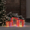 Vidaxl cadeau doos met 60 led 3 pcs multikleur 20 x 20 x 20 cm acryl