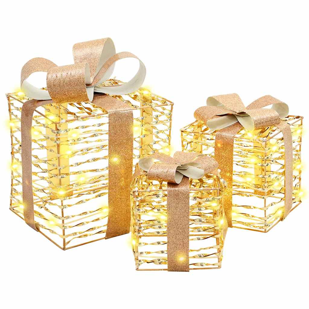 Confezione regalo Vidaxxl con 60 LED 3 pz bianco caldo tappo 20 x 20 x 20 cm
