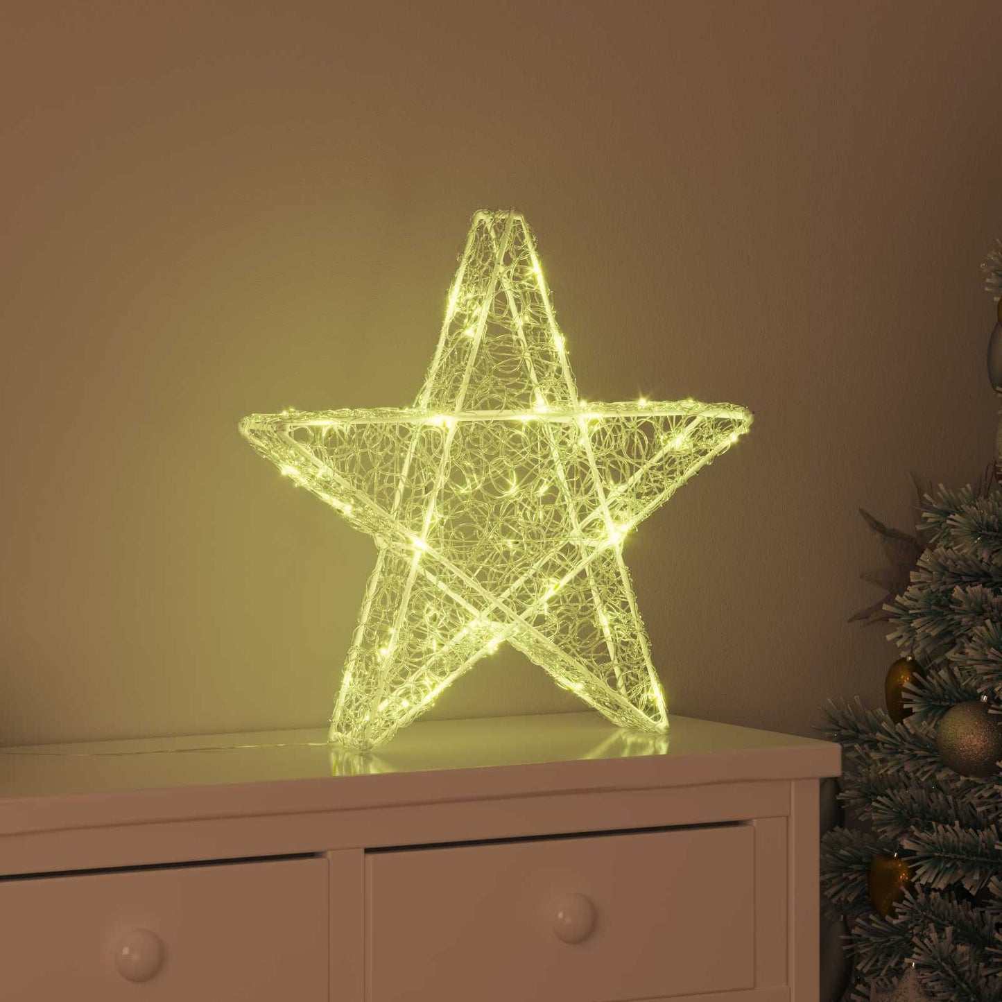 VidaXL Stella 3D con 50 LED bianco caldo 55 x 53,5 x 10 cm acrilico
