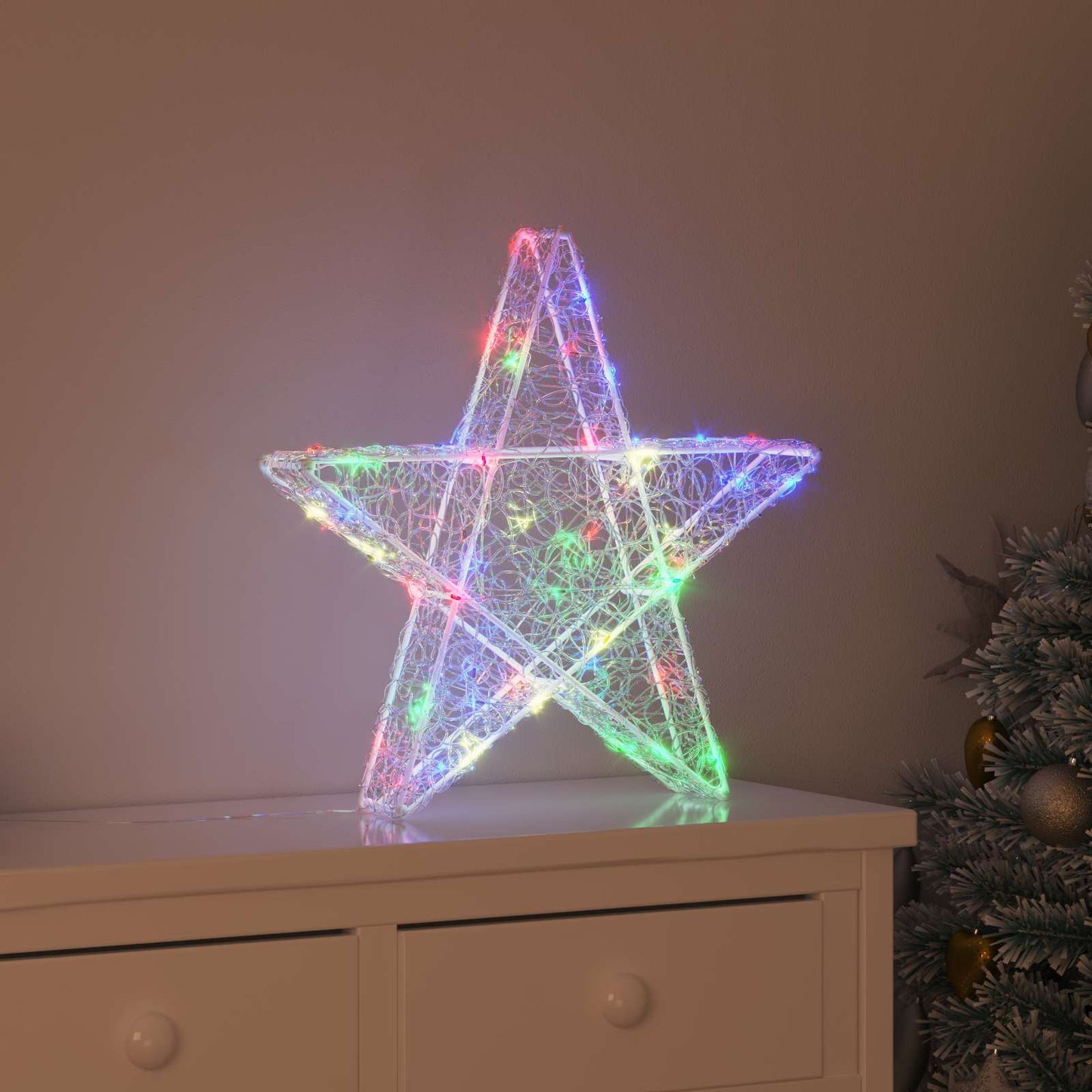 VidaXL Stella 3D con 50 LED multicolore 55 x 53,5 x 10 cm in acrilico