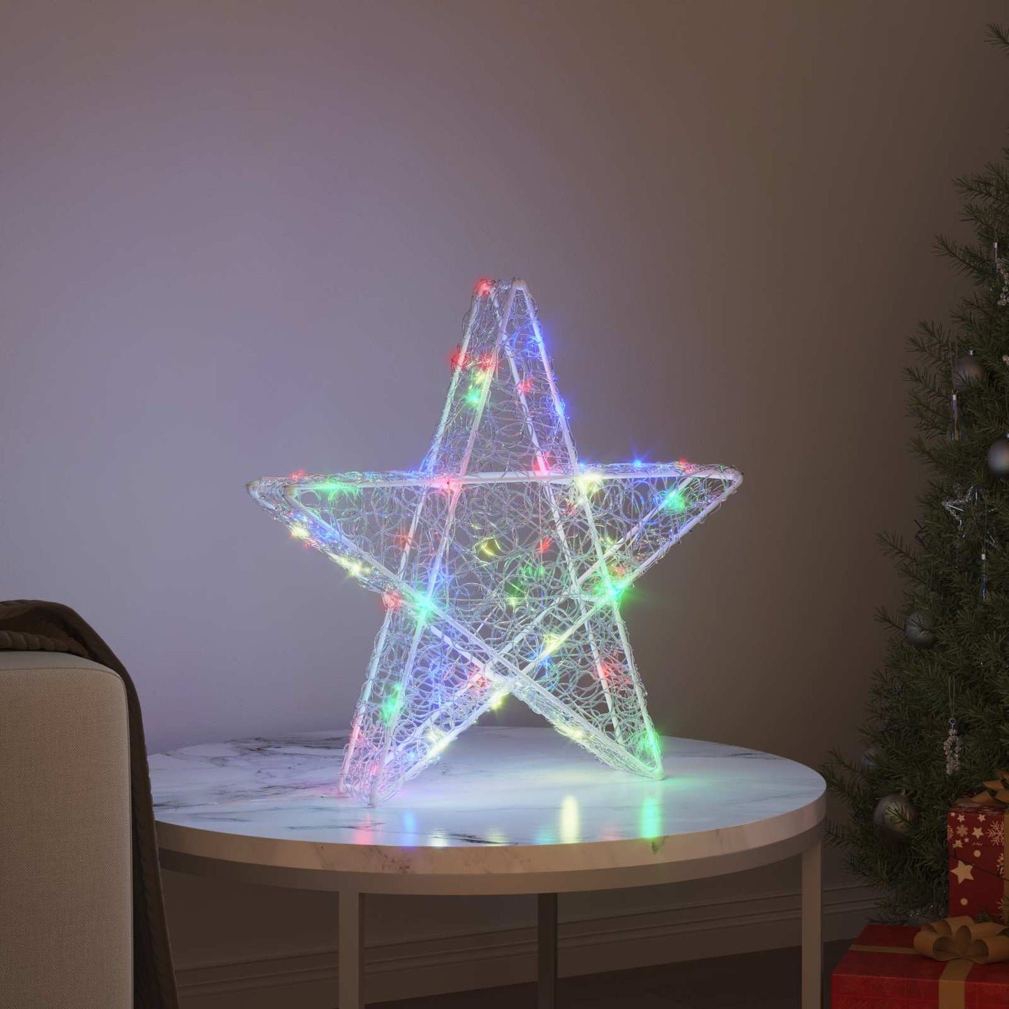 VidaXL Stella 3D con 50 LED multicolore 55 x 53,5 x 10 cm in acrilico