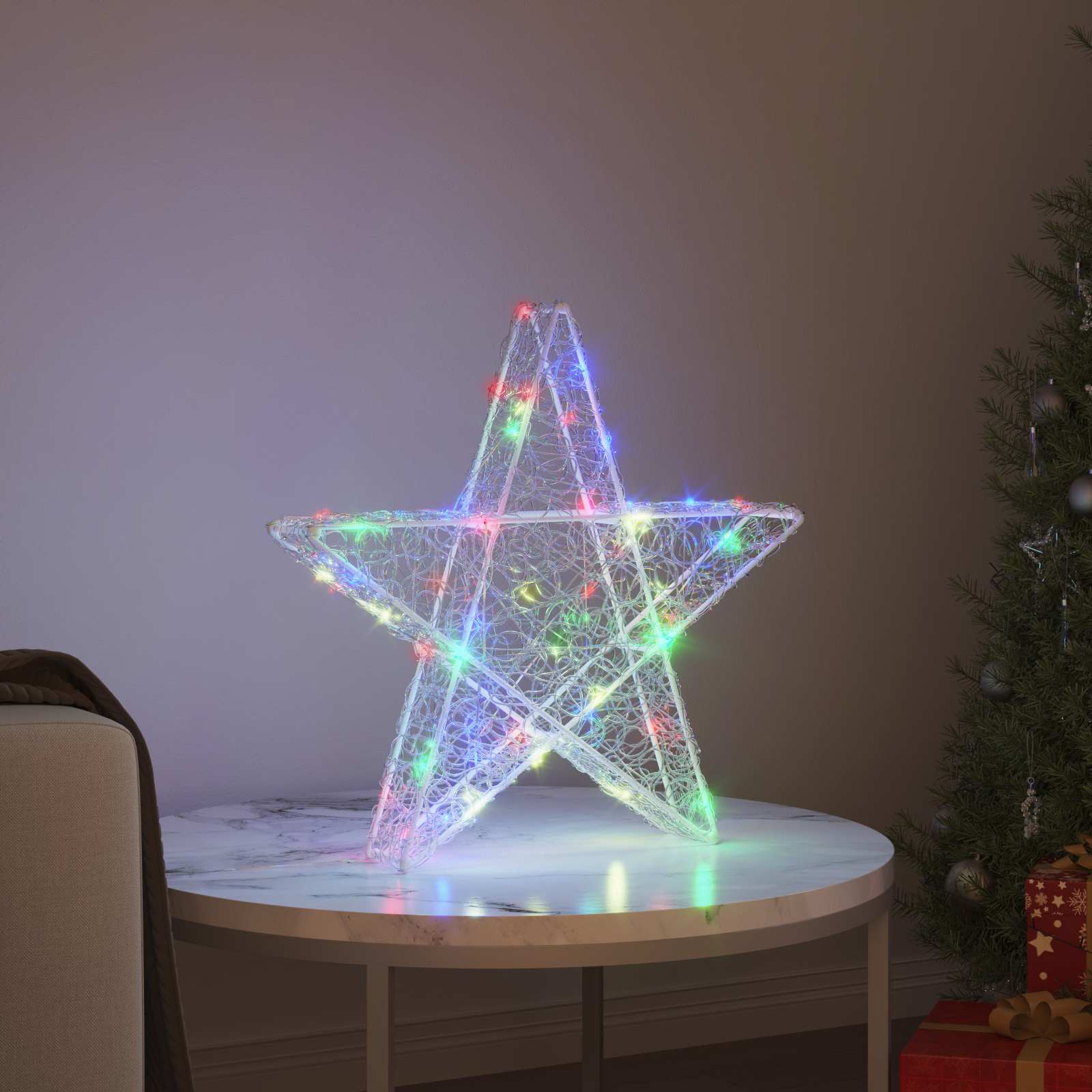 VidaXL Estrella 3D con 50 LED multicolor 55 x 53,5 x 10 cm acrílico