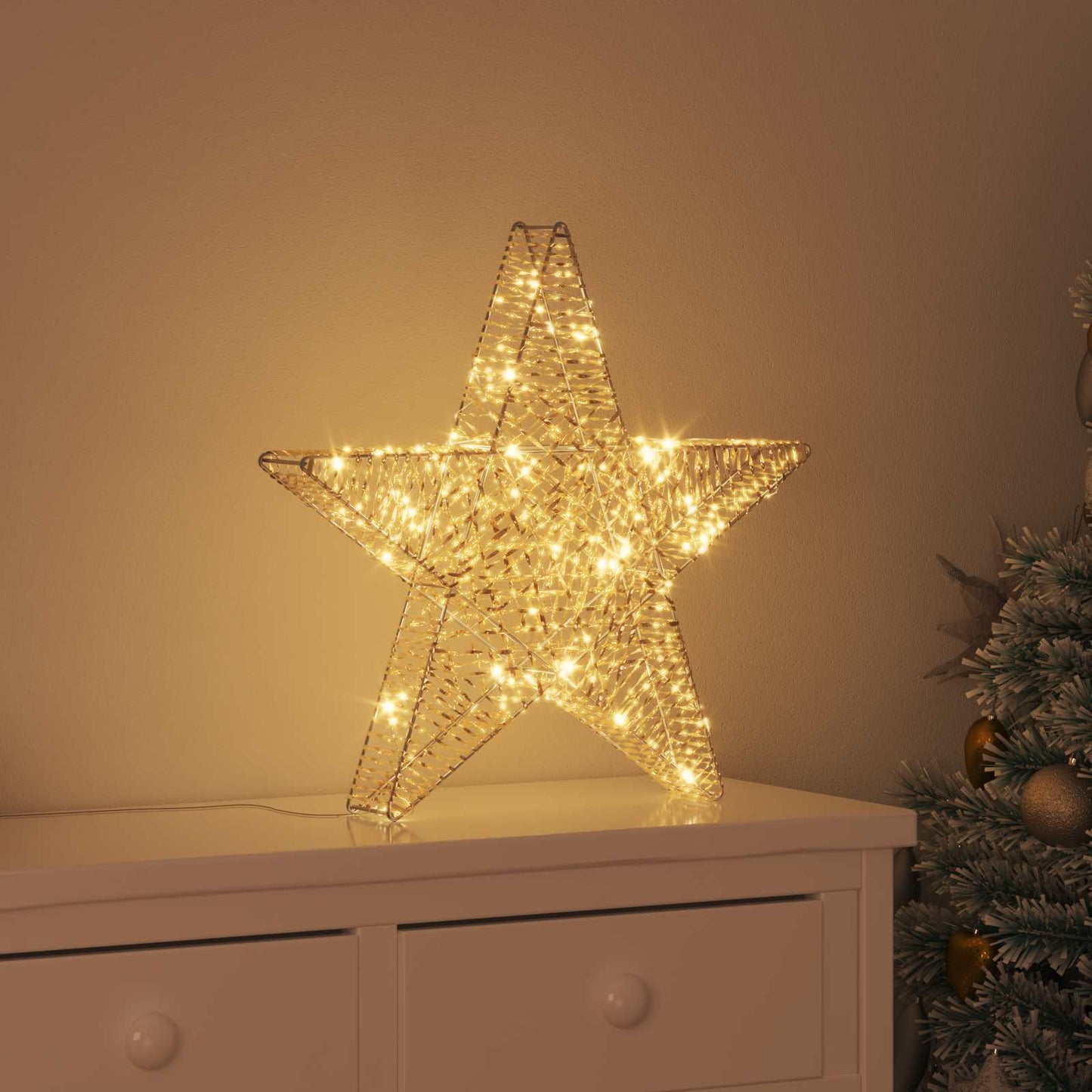 VidaXL Stella 3D con 50 LED bianco caldo 55 x 52,5 x 9 cm calotta