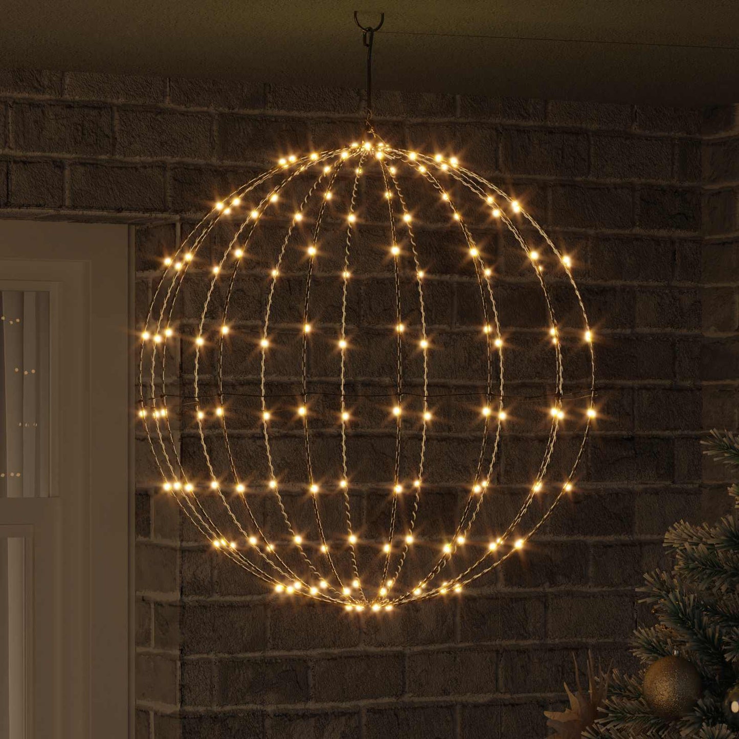 Sfera Vidaxxl con 192 LED bianco caldo 59,5 x 59,5 x 63 cm in metallo