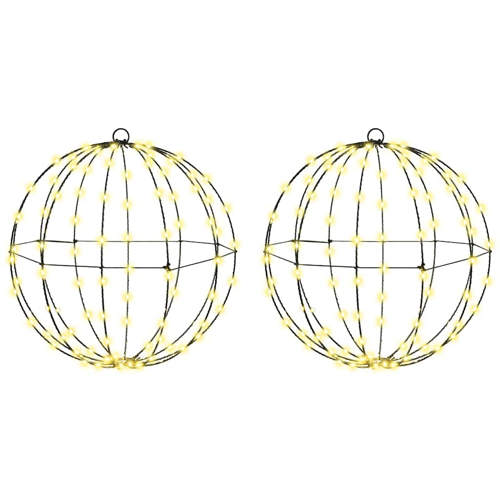 Sfera Vidaxxl con 192 LED 2 pz bianco caldo 40 x 40 x 43,5 cm in metallo
