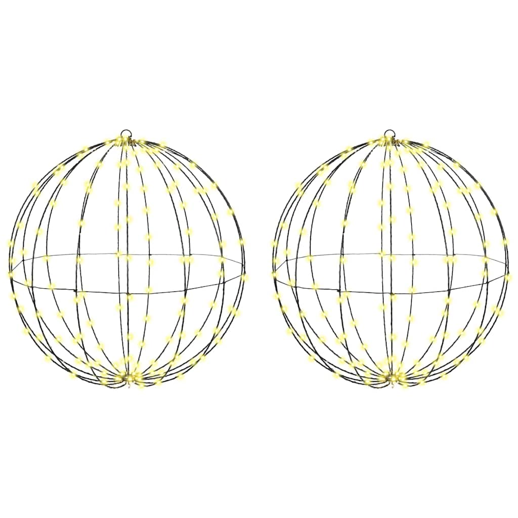 Sfera Vidaxxl con 384 LED 2 pezzi bianco caldo 59,5 x 59,5 x 63 cm metallo