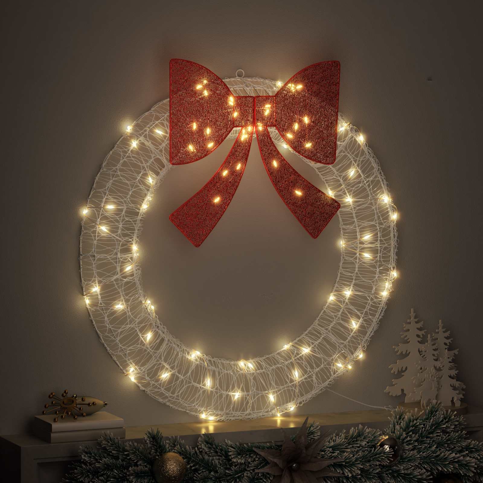 Ghirlanda Vidaxx con 80 LED bianco caldo 92 x 92 x 9,5 cm in acrilico