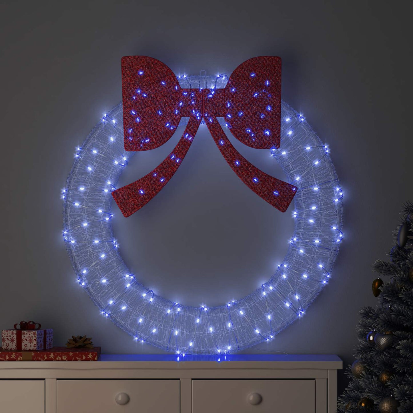 Corona vidaxx con 150 LED azul 120 cm acrílico
