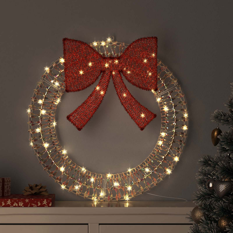 Corona vidaxx con 60 LED blanco cálido 76 x 76 x 8 cm mascota