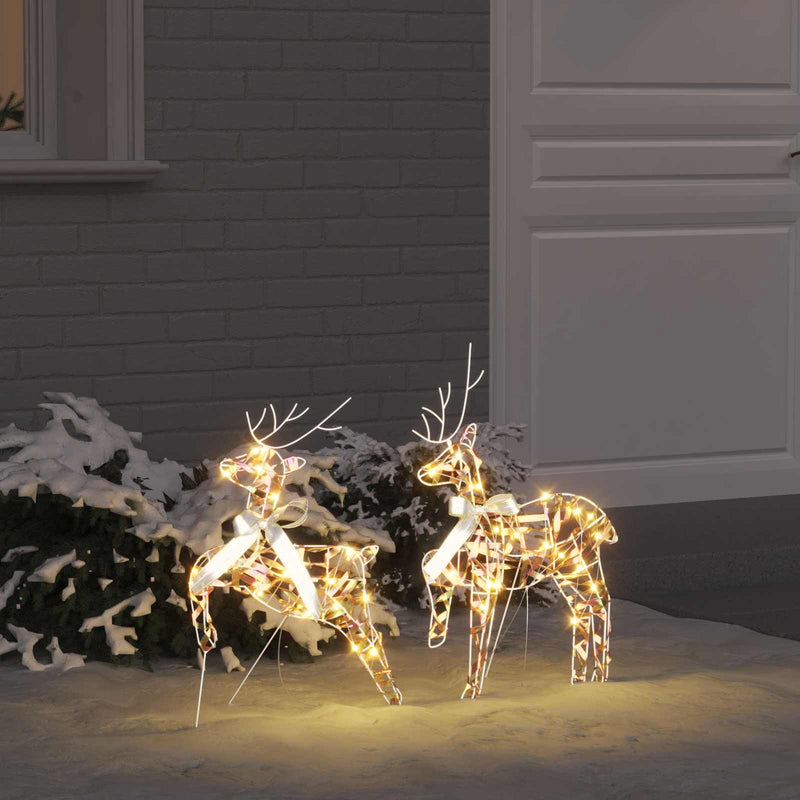 Renna LED VidaXL con 40 LED, 2 pezzi, cappuccio bianco caldo