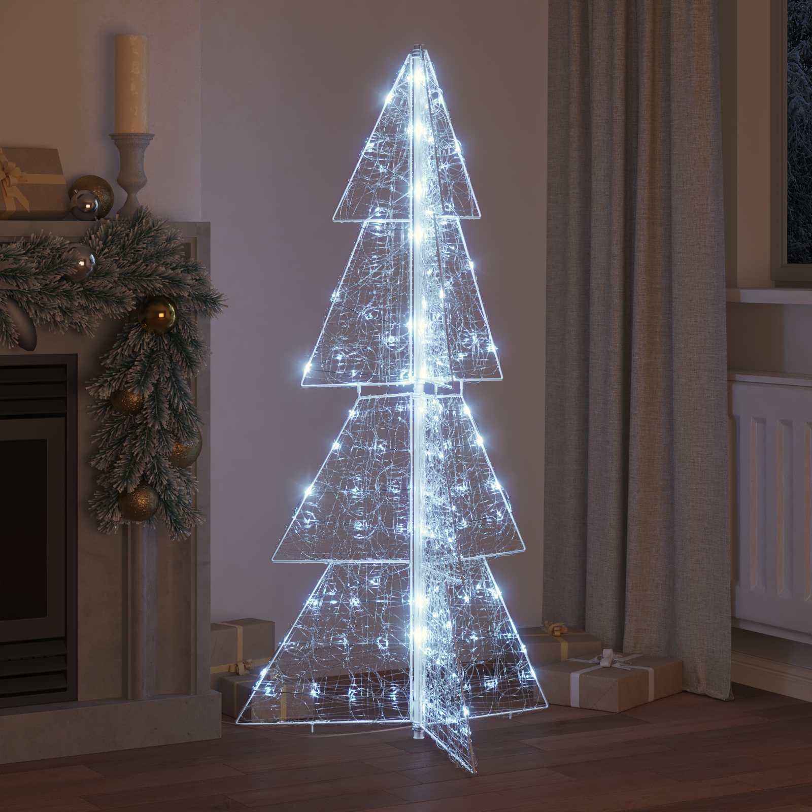 VidaXL Árbol de Navidad con 160 LED blanco frío 150 cm acrílico