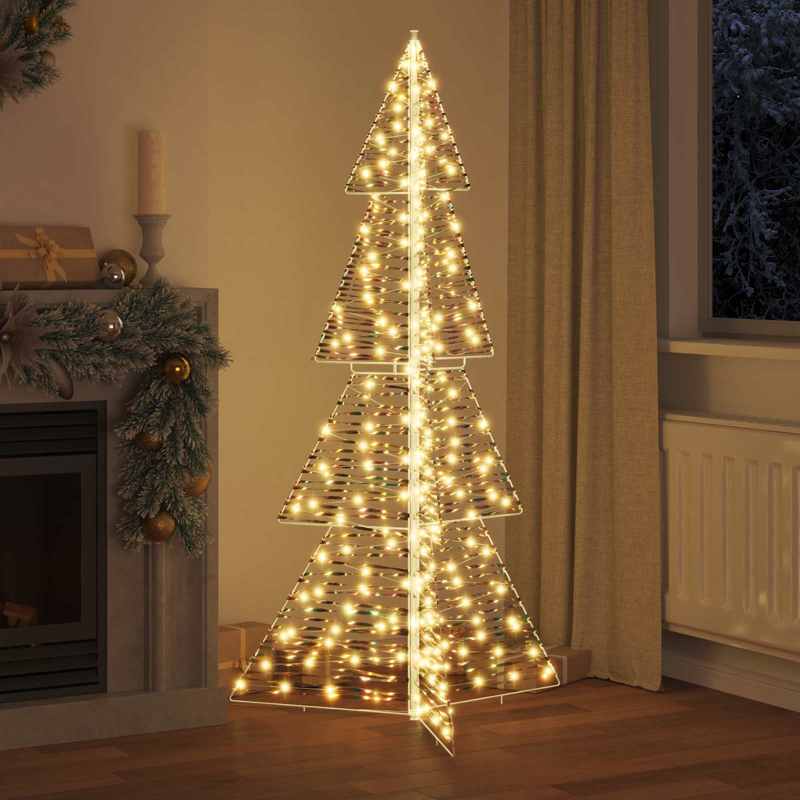 VidaXL Albero di Natale con 240 LED bianco caldo cappello da 180 cm