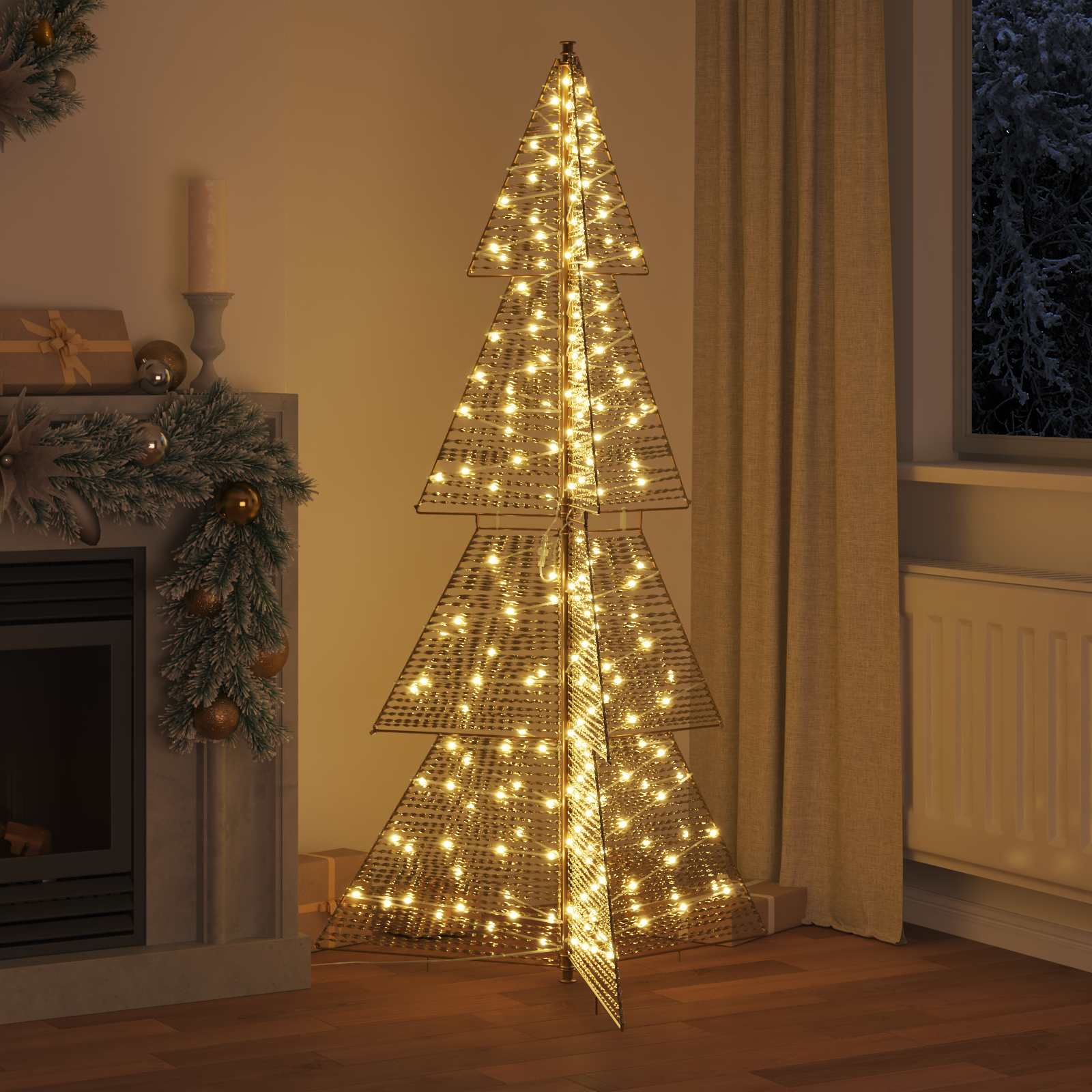 VidaXL Albero di Natale con 240 LED bianco caldo cappello da 180 cm