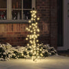 VidaXL Albero di Natale con 100 LED bianco caldo in rattan da 120 cm