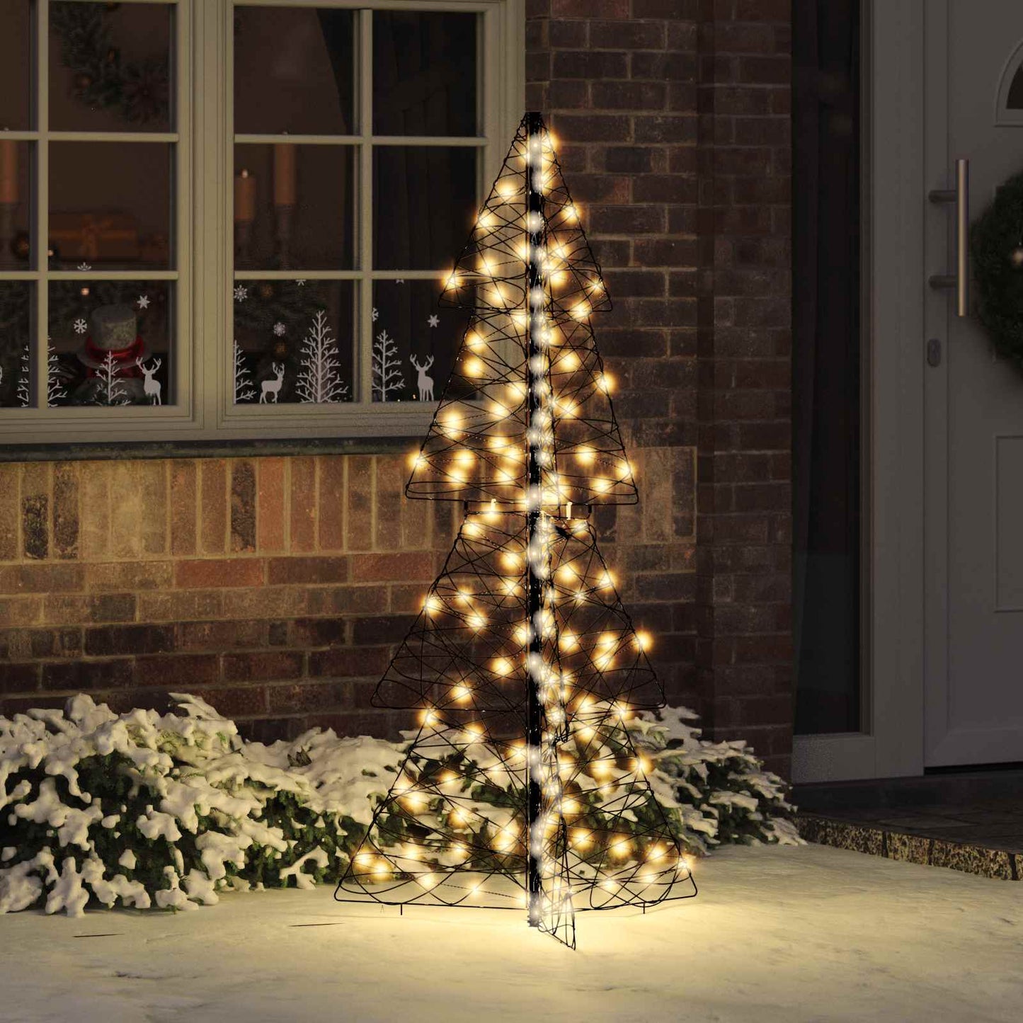 VidaXL Albero di Natale con 160 LED bianco caldo in rattan da 150 cm