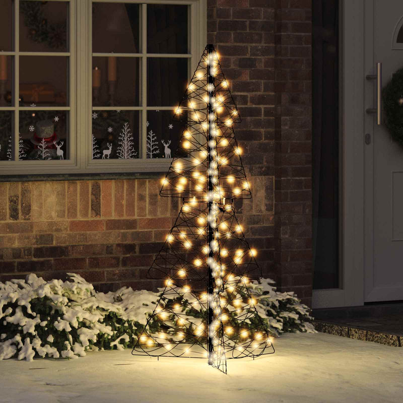 VidaXL Árbol de Navidad con 160 LED blanco cálido 150 cm ratán