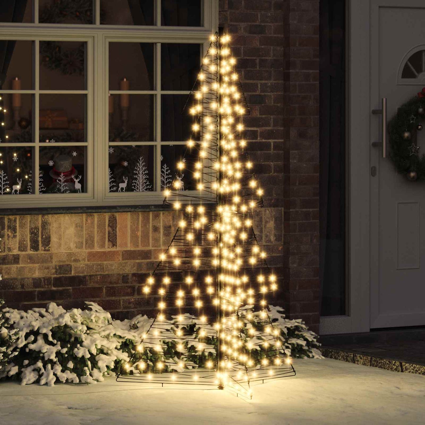 Vidaxl kerstboom met 240 led warmwit 180 cm rattan