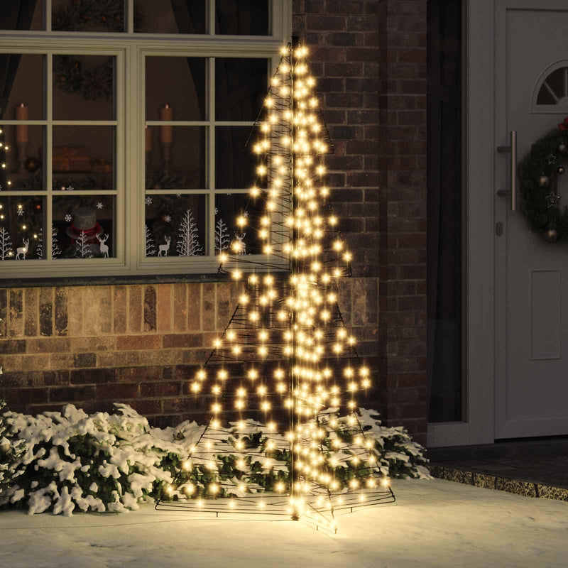 Vidaxl kerstboom met 240 led warmwit 180 cm rattan