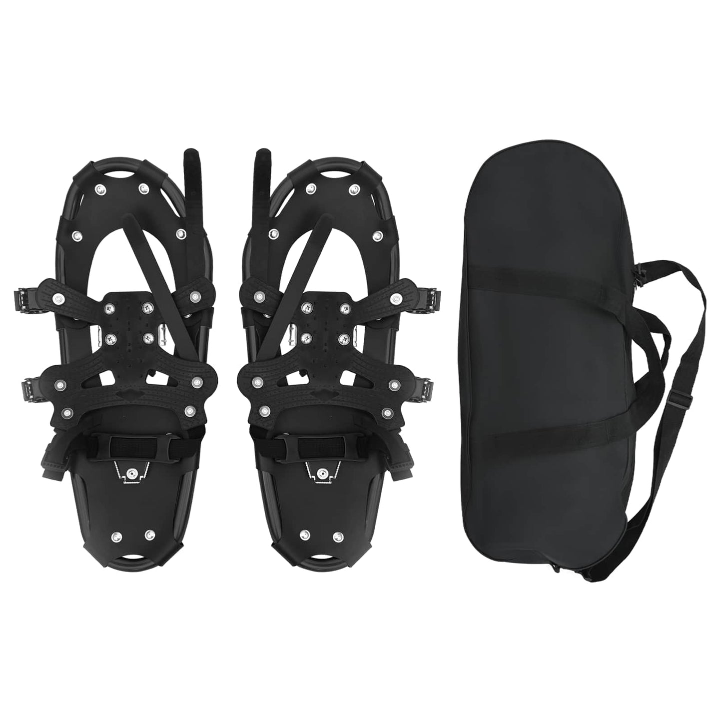 Raquetas de nieve VidaXL 3 en 1 negras 21 pulgadas aluminio y HDPE