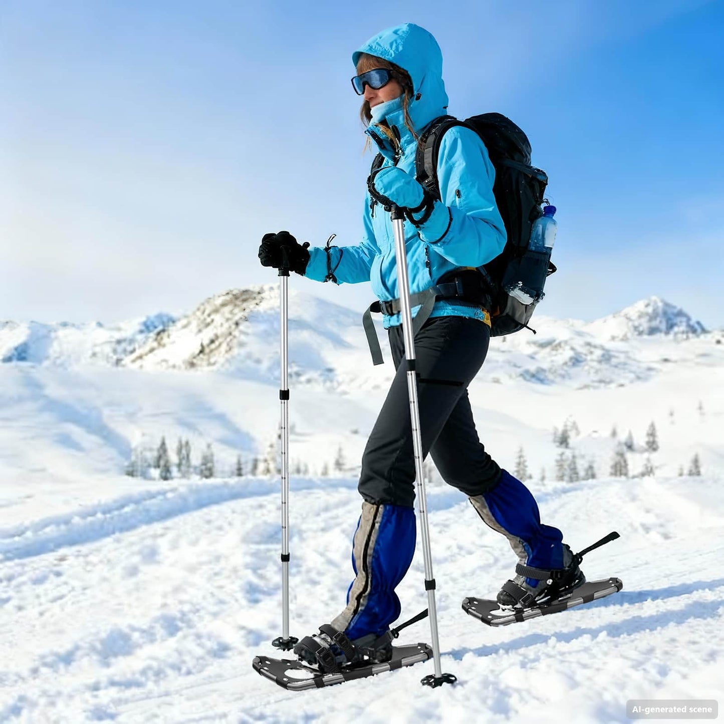 Ciaspole VidaXL 3 in 1 con scarponi da trekking argento e nero