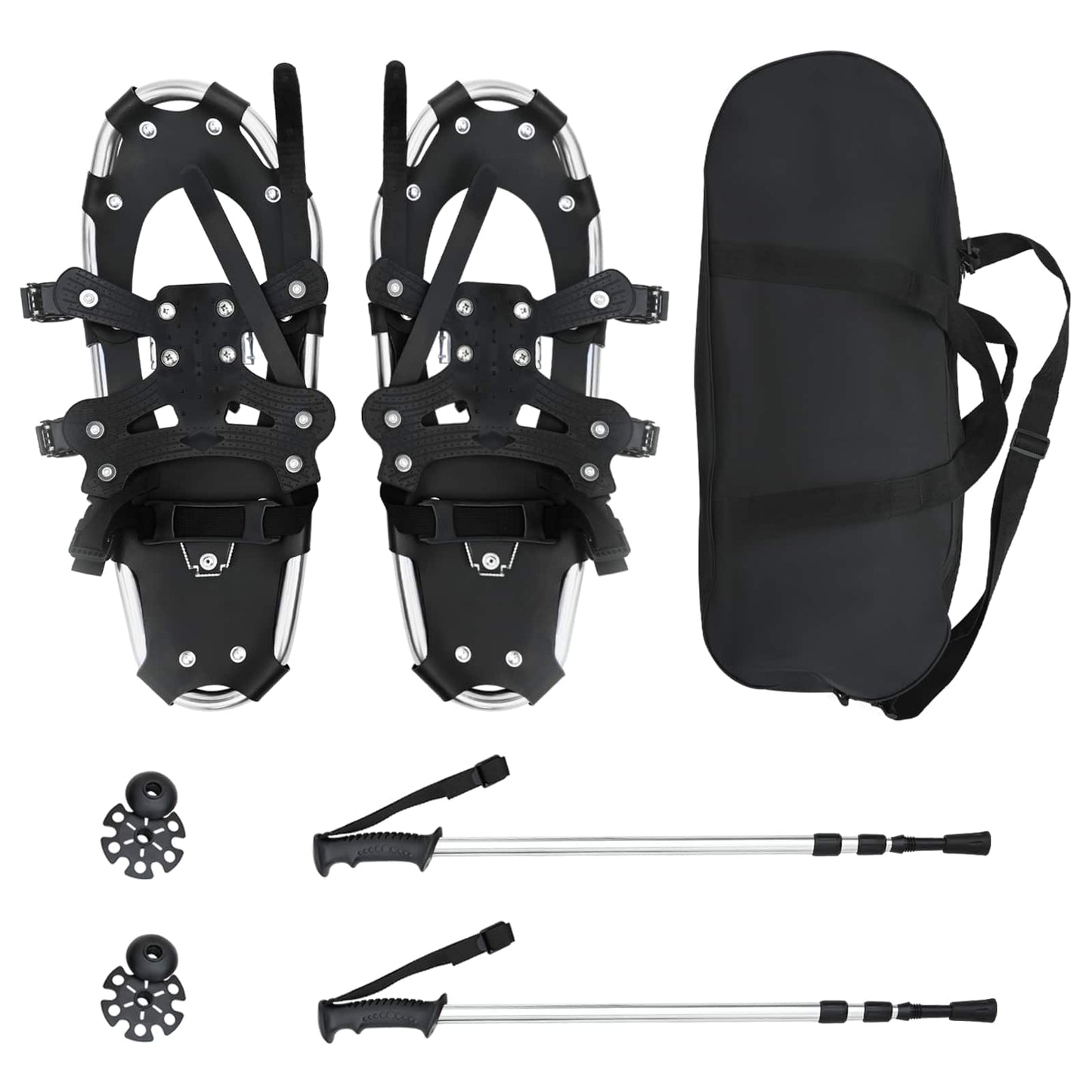 Ciaspole VidaXL 3 in 1 con scarponi da trekking argento e nero