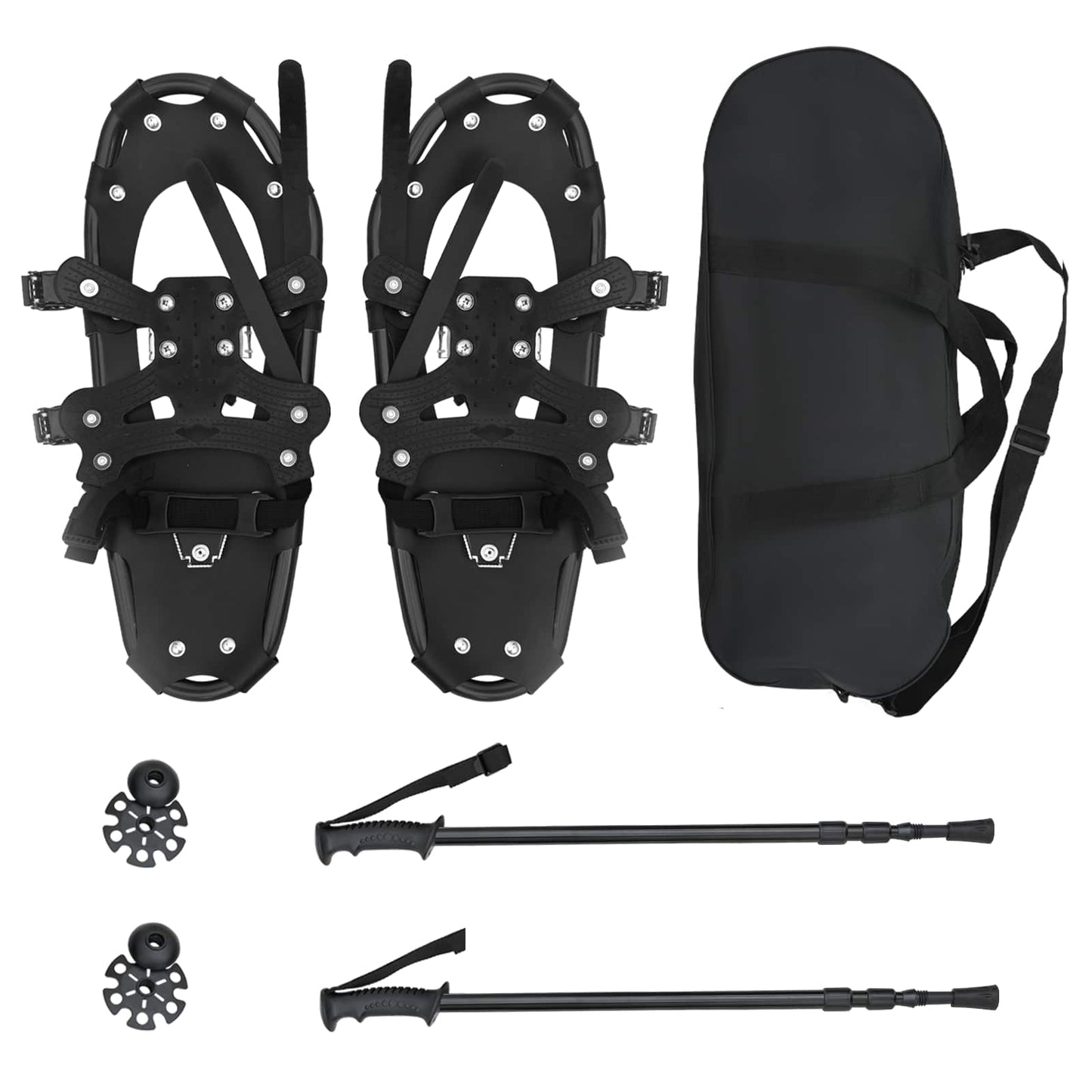 VidaXL Raquetas de nieve 3 en 1 con botas de montaña negro 21 pulgadas