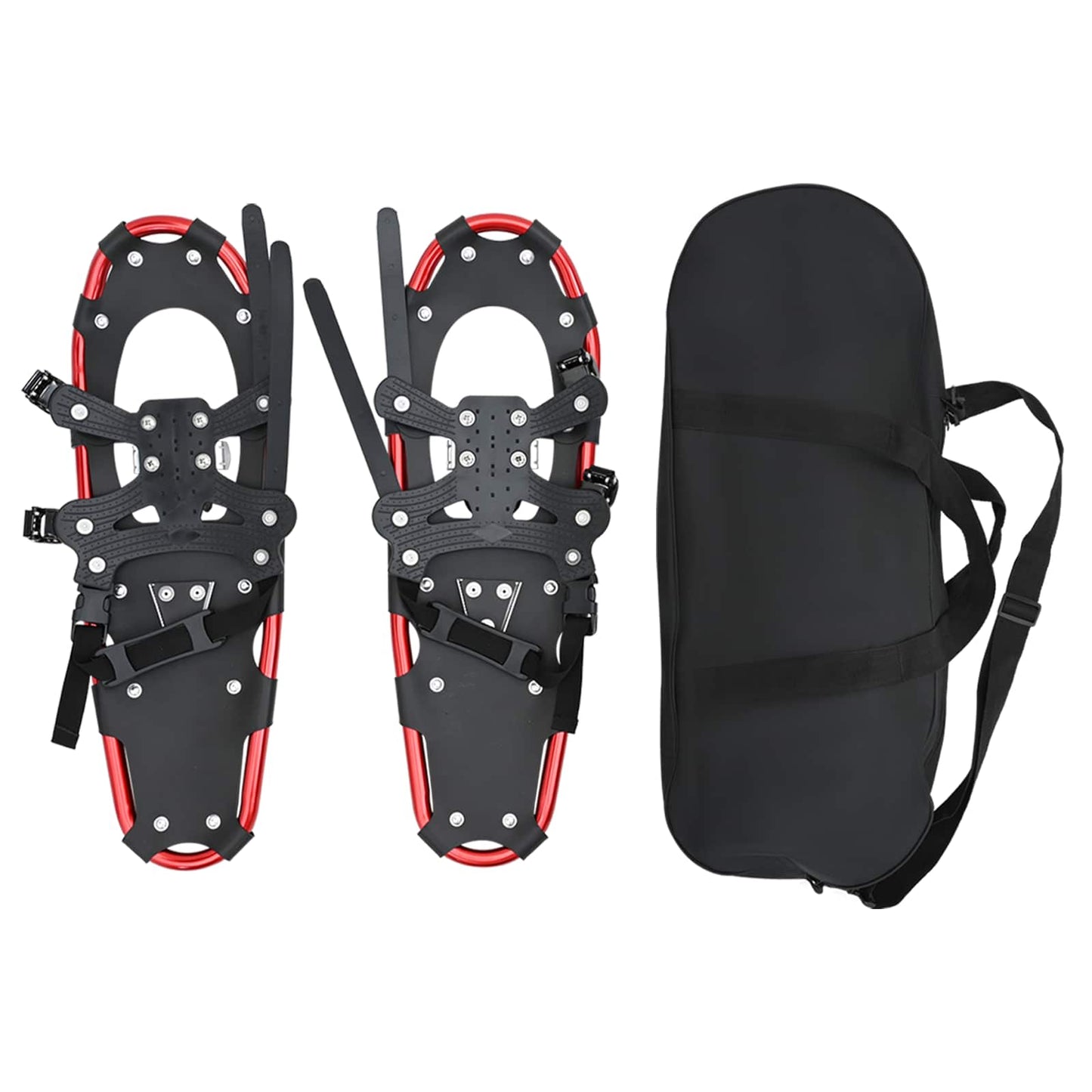 Raquetas de nieve VidaXL 3 en 1 rojo y negro 25 pulgadas aluminio y HDPE