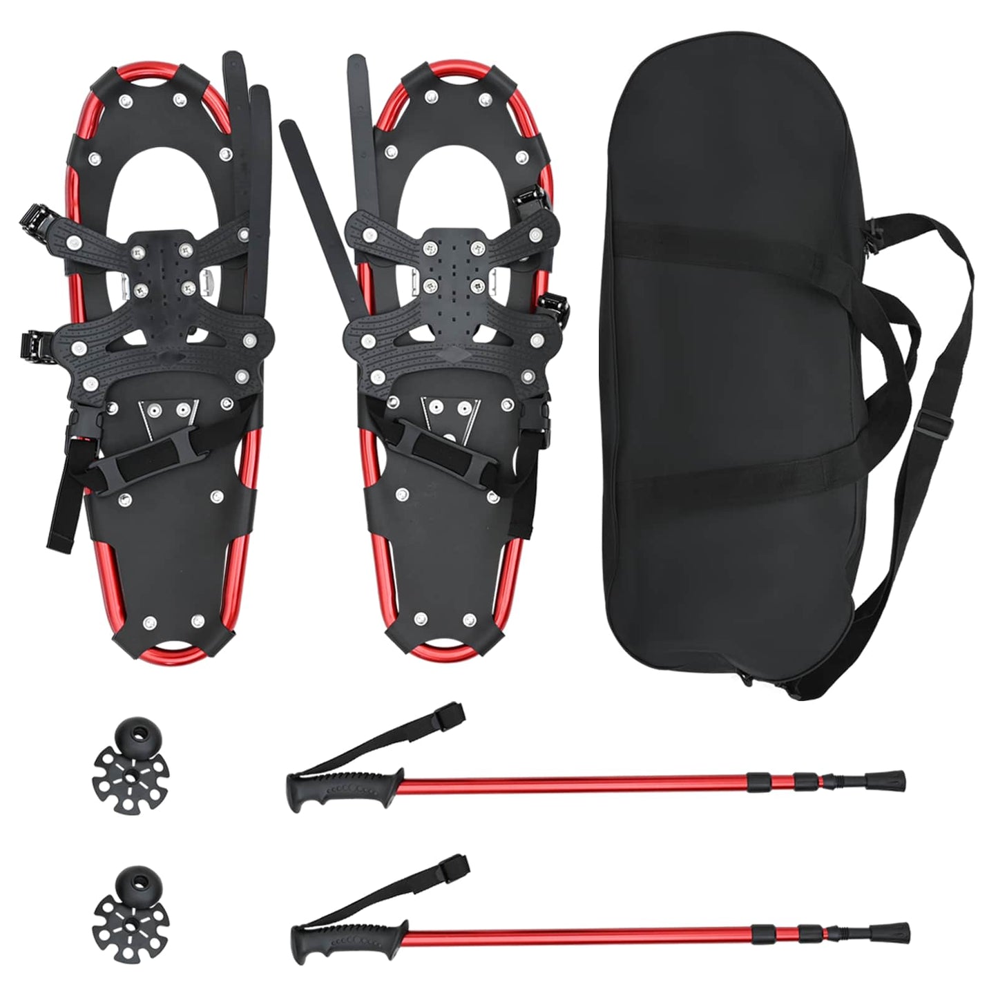 Raquetas de nieve VidaXL 3 en 1 con botas de montaña rojo y negro