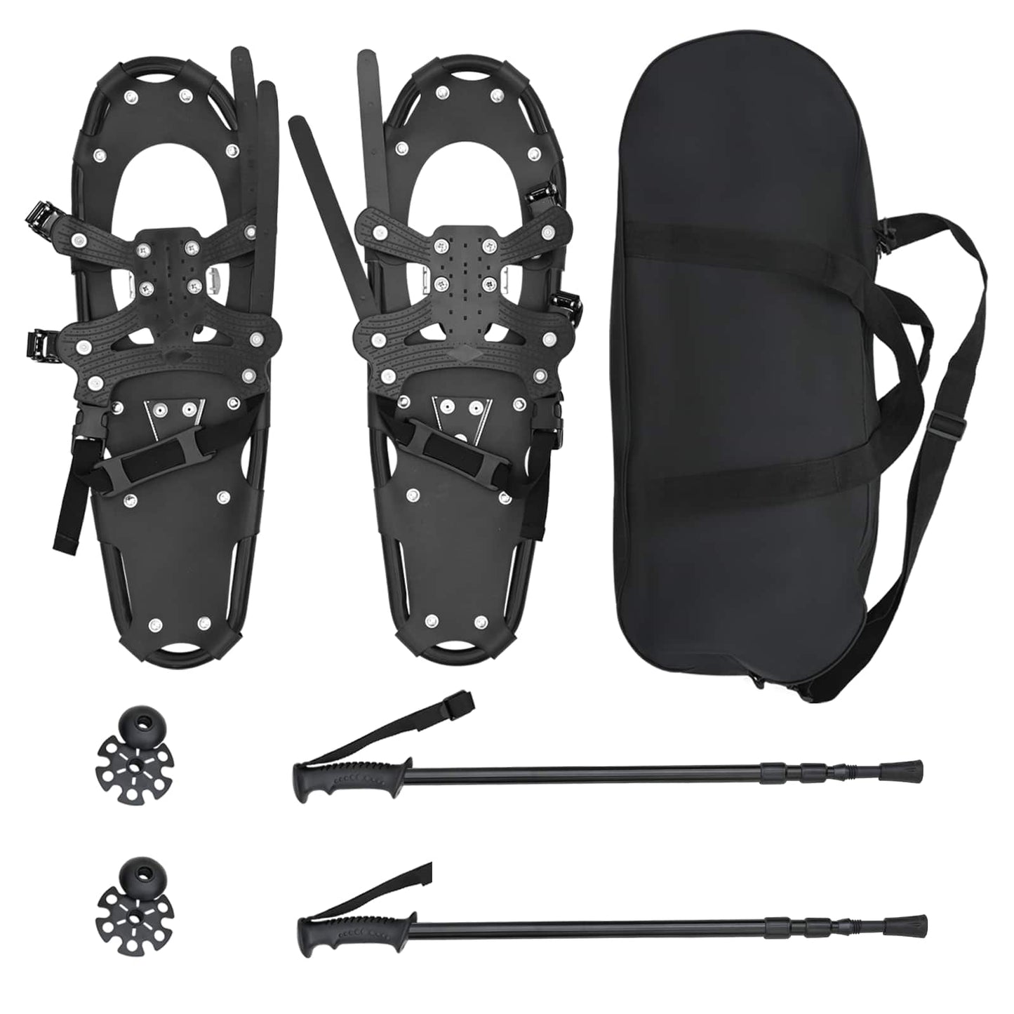 VidaXL Raquetas de nieve 3 en 1 con botas de montaña negro 25 pulgadas