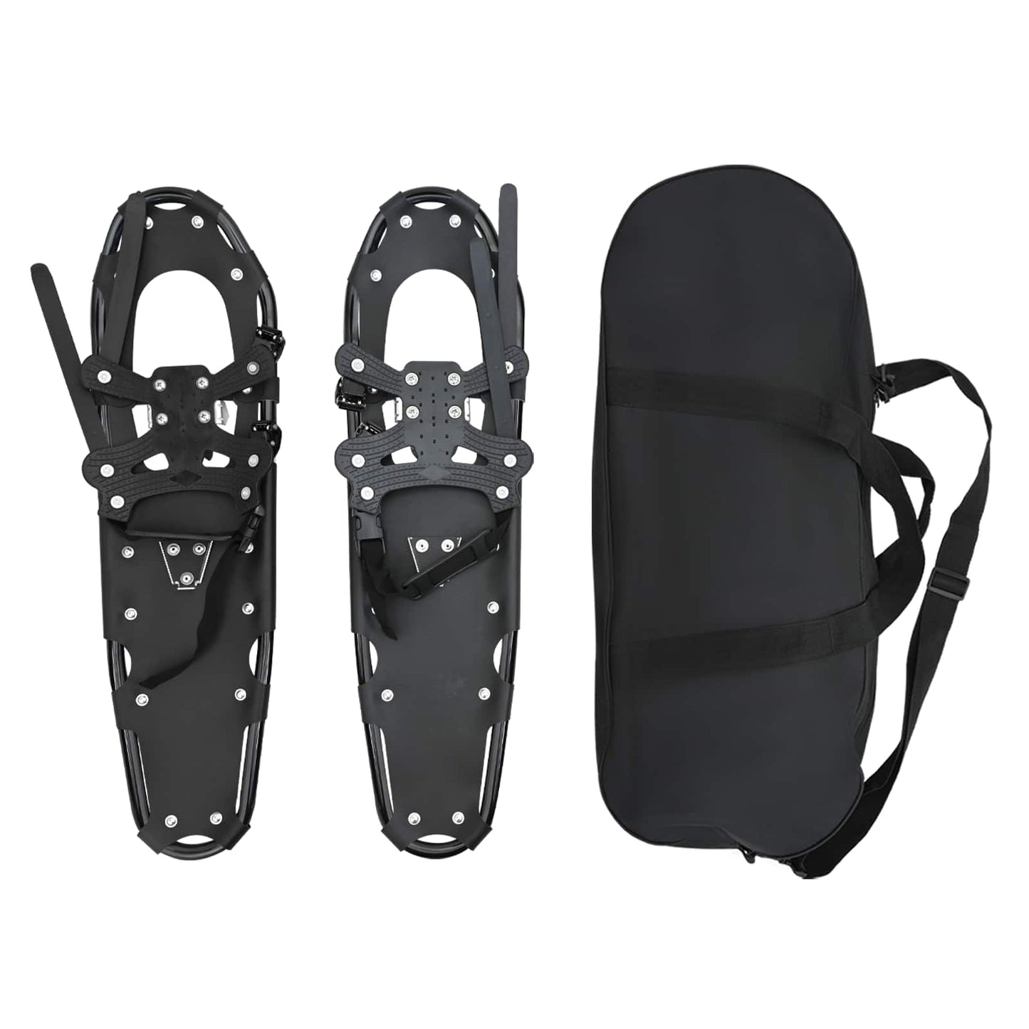 Raquetas de nieve VidaXL 3 en 1 negras 30 pulgadas aluminio y HDPE
