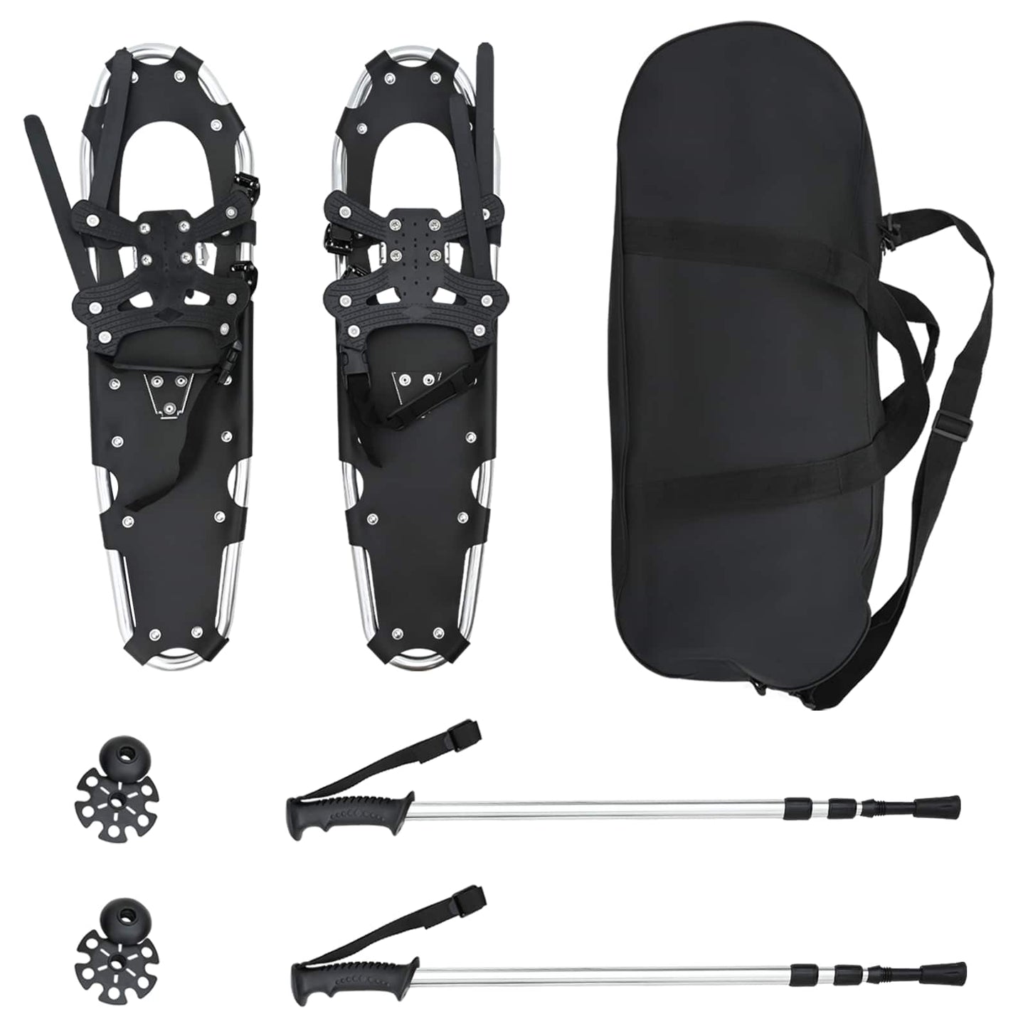 Ciaspole VidaXL 3 in 1 con scarponi da trekking argento e nero